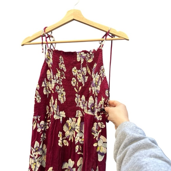 Free people Garden Party Burgundy Floral Print Maxi Dress NWT - Picture 5 of 7